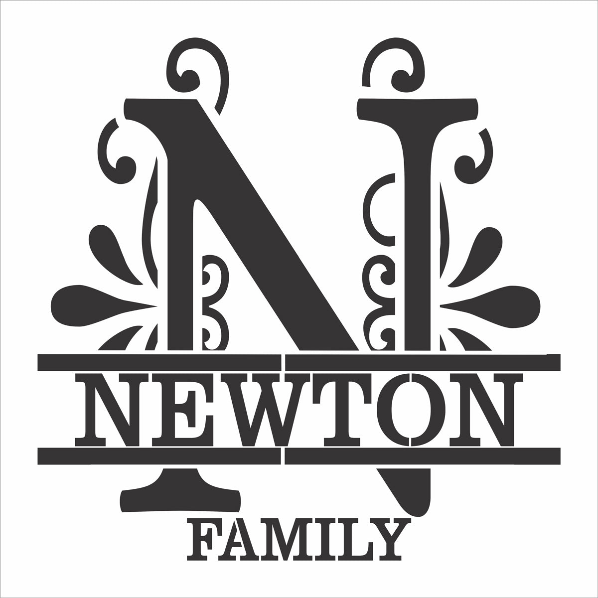 Custom Split Monogram Letter - Create Stove Covers - Wall Stencil