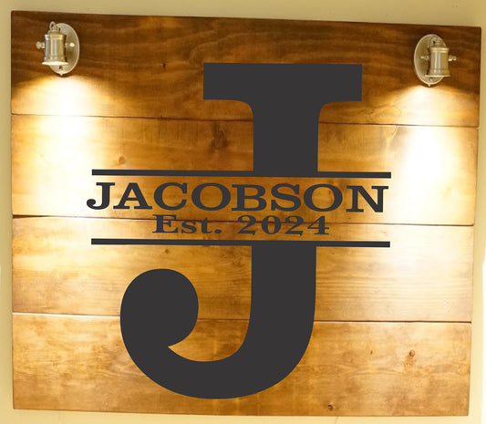 Custom Monogram Letter - Custom Cornhole Boards - Split Monogram Letter - Superior Stencils