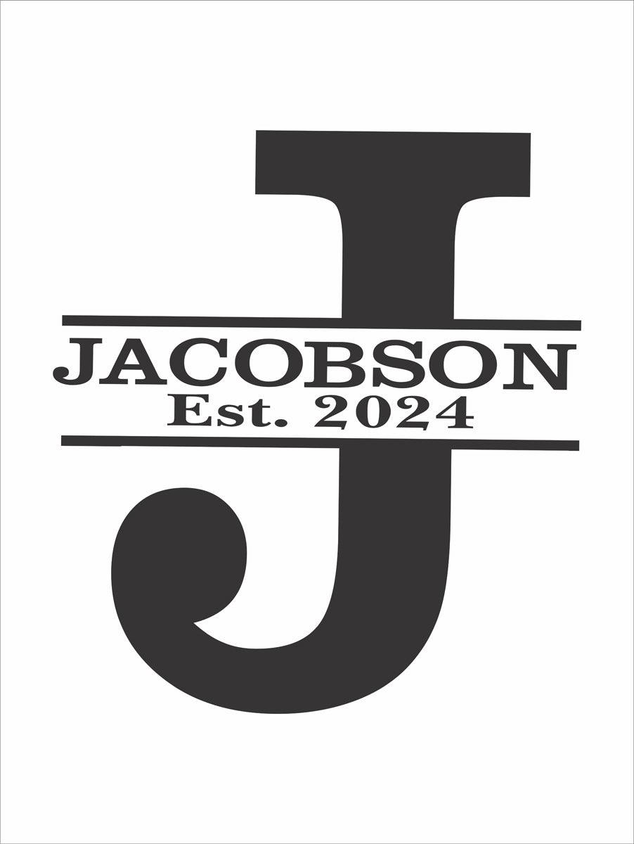 Custom Monogram Letter - Custom Cornhole Boards - Split Monogram Letter - Superior Stencils