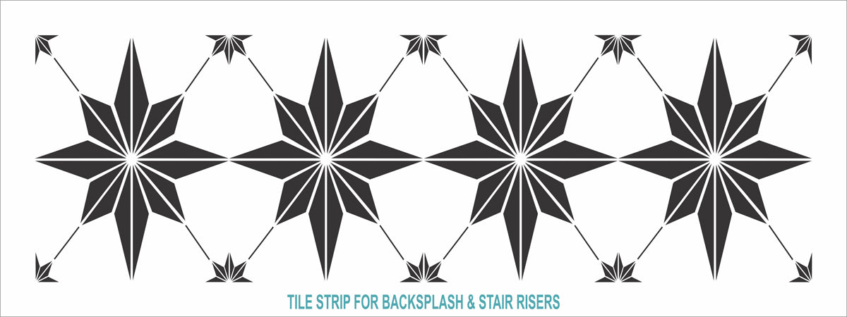 Tile Stencil - STARLITE Tile Stencils - Floor Stencils - Stair Riser Stencil - Backsplash Tile