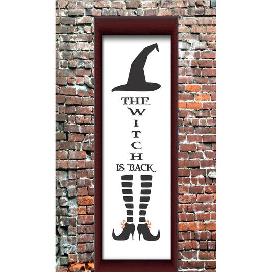 Witch Stencils, The Witch Is Back Stencil, Paint Halloween Signs, Halloween Door Decor - Superior Stencils