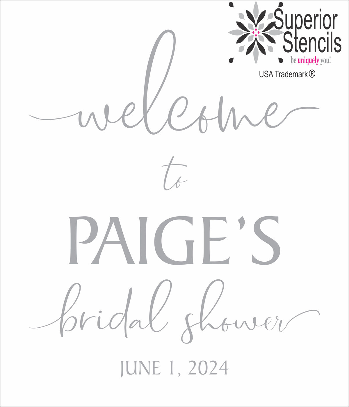 Custom Bridal Shower Stencil - Create a Bridal Shower Sign! - Superior Stencils