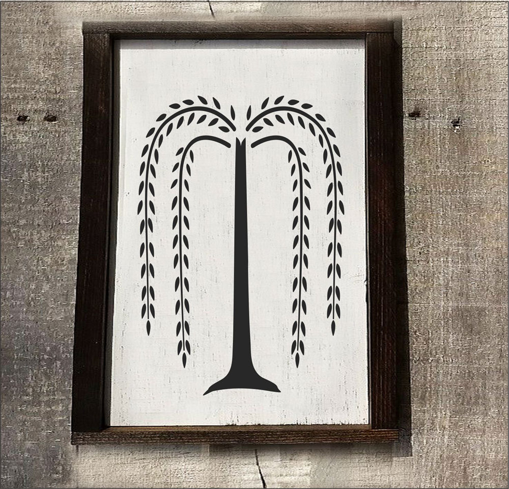 PRIM Willow Stencil -REUSABLE - Willow Stencil - Colonial Folk Art - 9 Sizes - Create Prim Signs - Superior Stencils