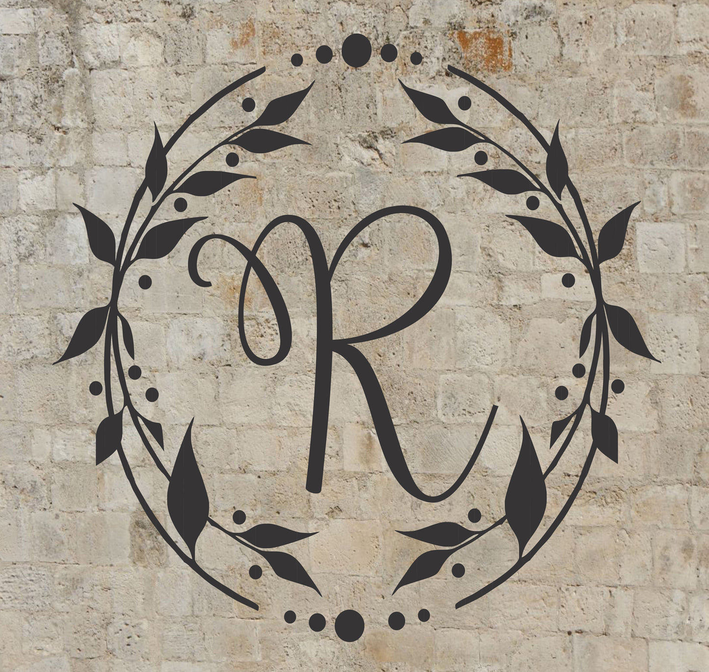 Custom Monogram Wreath Stencil - Create Custom Signs - Wreath Stencil