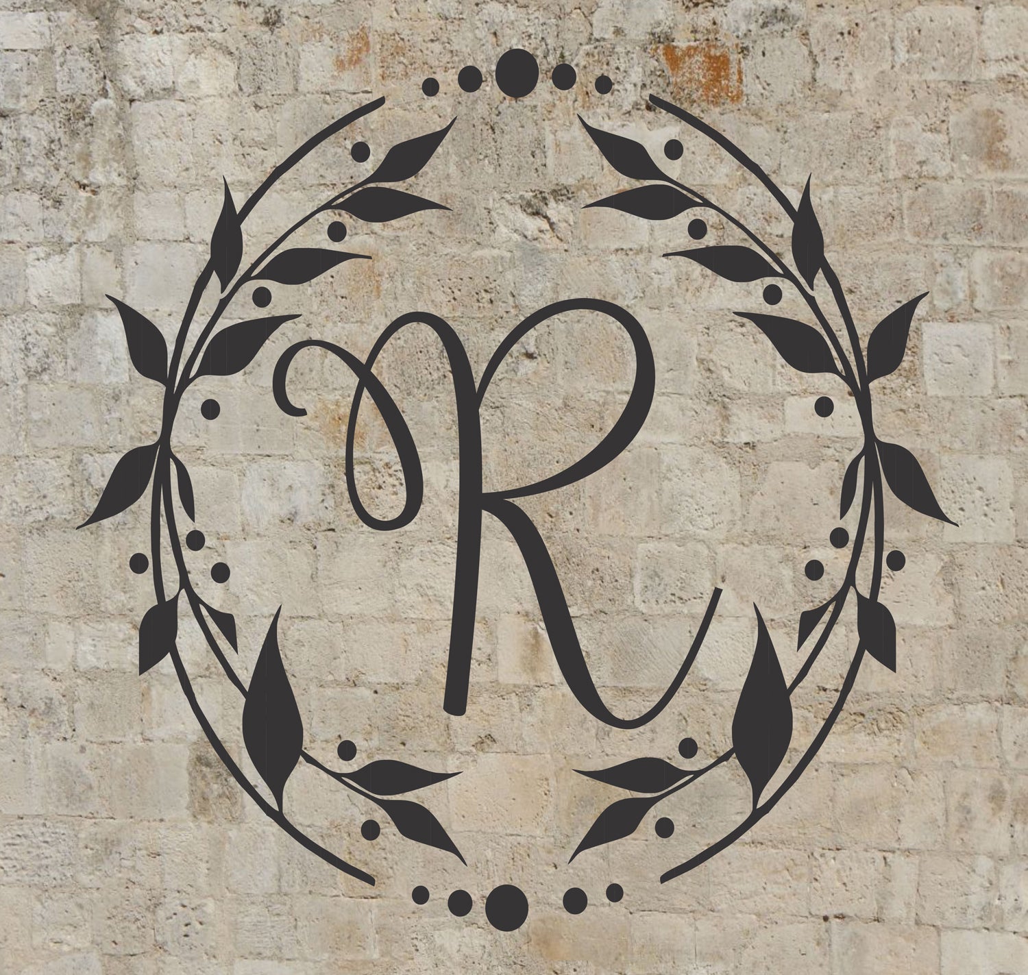 Custom Monogram Wreath Stencil - Create Custom Signs - Wreath Stencil - Superior Stencils