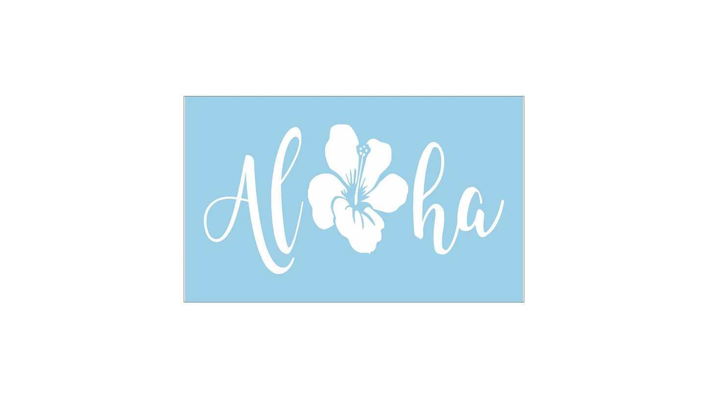 Aloha Stencil With Hibiscus Flower - Create Aloha Signs yourself