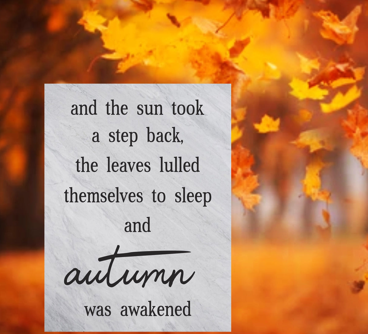 Fall Stencil - And the Sun took a step back - Create Fall Signs - Autumn Stencil - Superior Stencils
