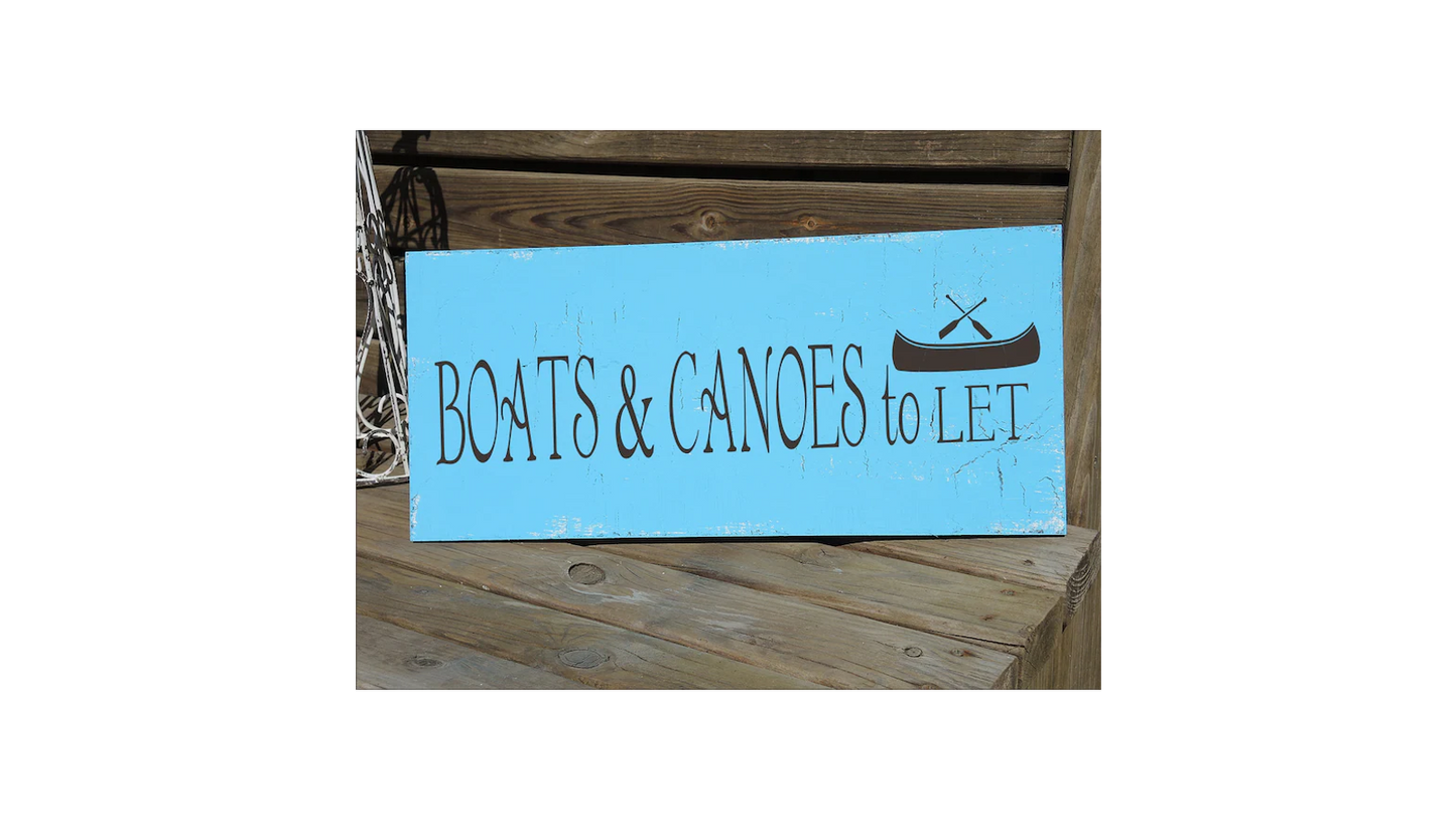 Boats & Canoes Stencil - Create Lake Signs - Canoe Sign