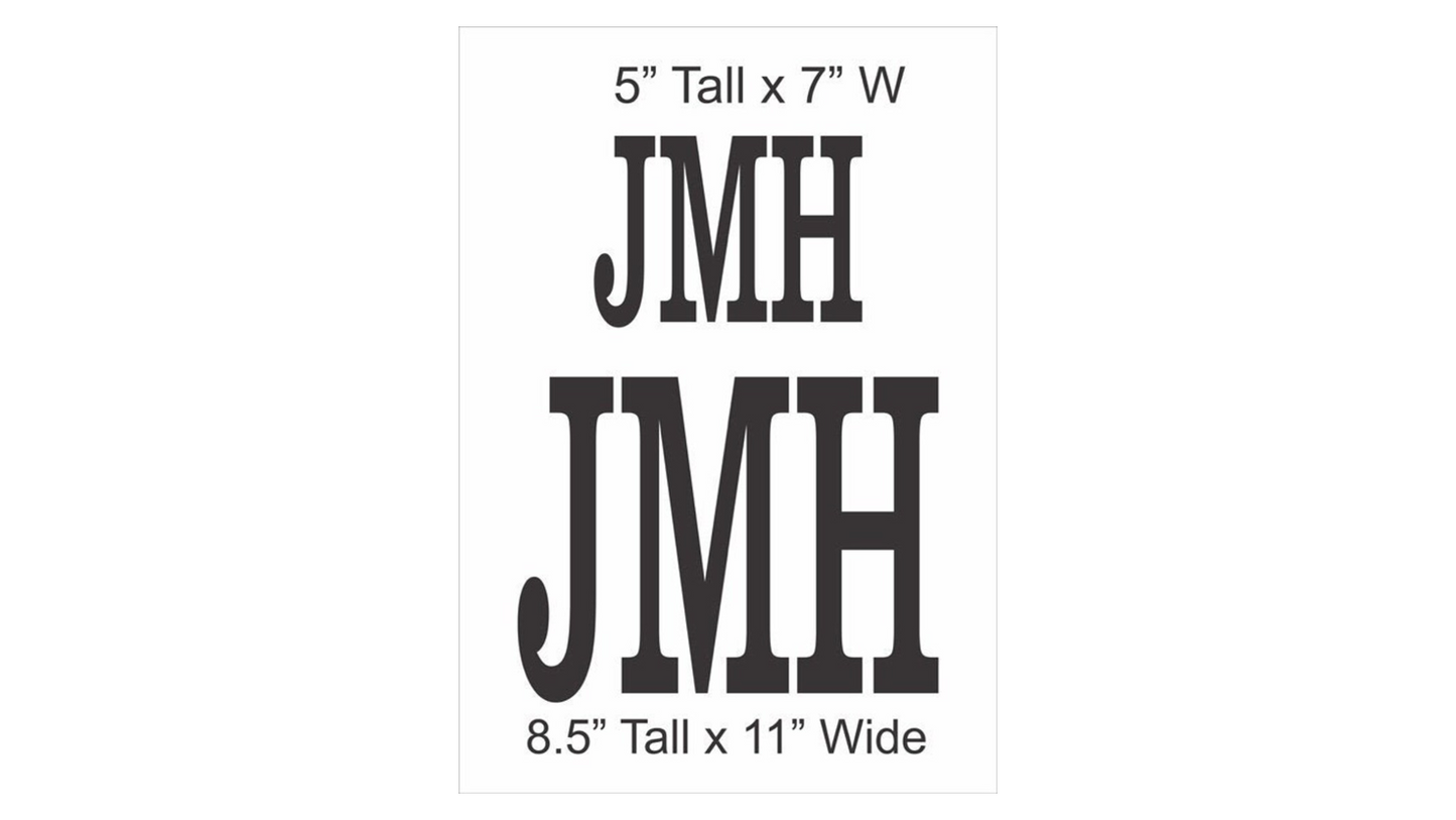 Custom Monogram 3 Letters Stencil - Superior Stencils