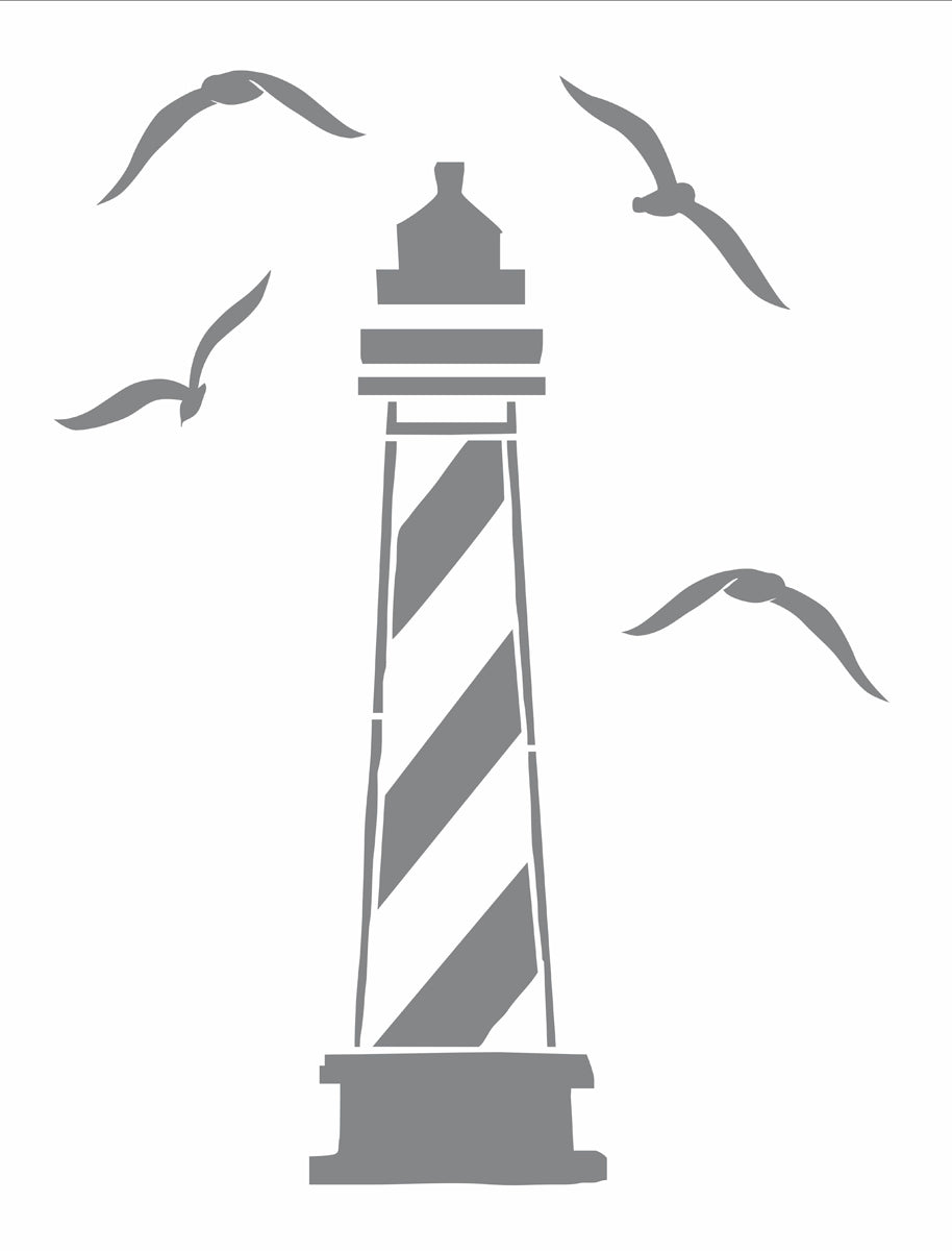 Lighthouse Stencil 02 - Paint BeacPaint Lake Signs -