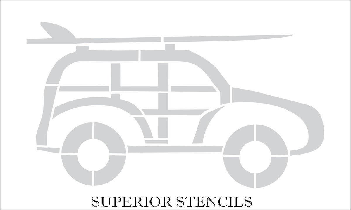 Woody Car Stencil - Beach Stencils - Tshirt Stencils - Fabric Stencils - Superior Stencils