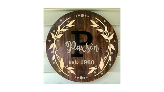 Custom Monogram Wreath Stencil - Create Wedding Signs Yourself - Superior Stencils