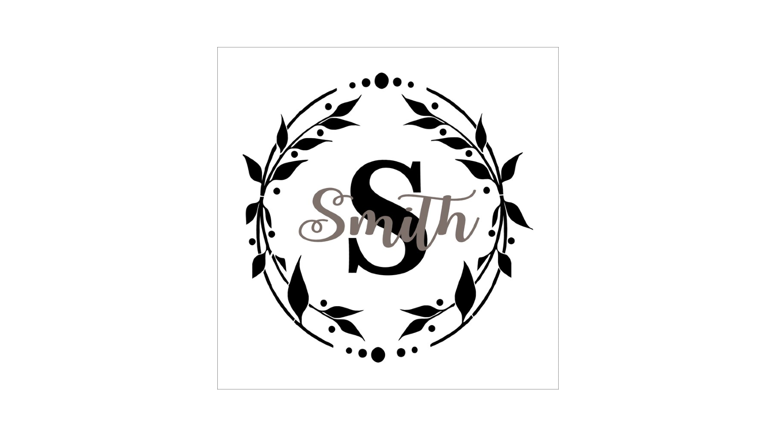 Custom Monogram Wreath Stencil - Create Wedding Signs Yourself - Superior Stencils