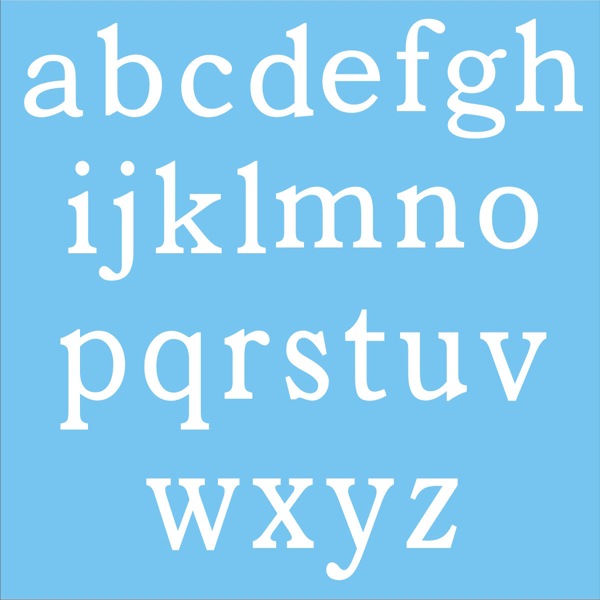 Alphabet Stencil - Reusable Stencils Book007- lower case letters A-Z - Superior Stencils