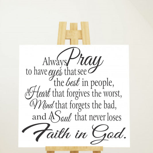 Always Pray Stencil - Superior Stencils