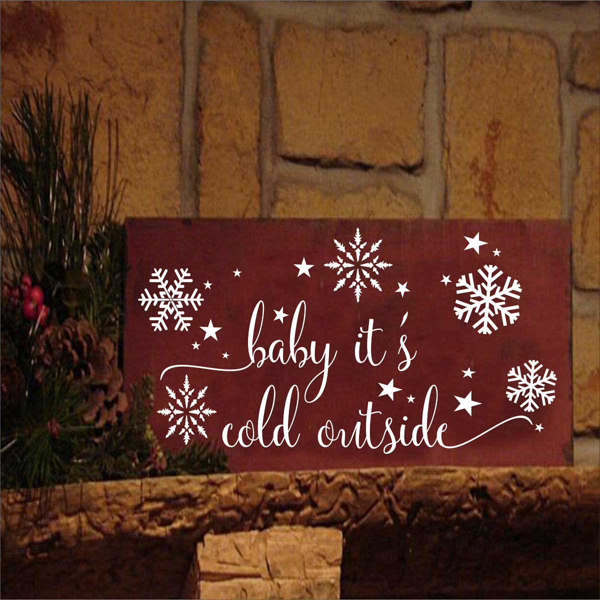 Baby it's cold outside Stencil 1 - Superior Stencils