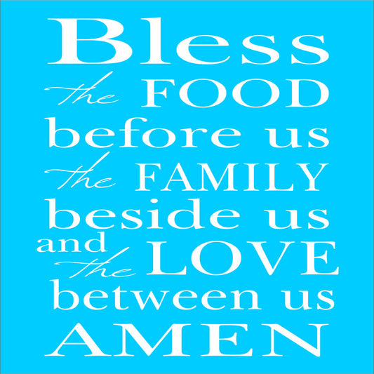 Bless The Food Stencil Vertical - Superior Stencils