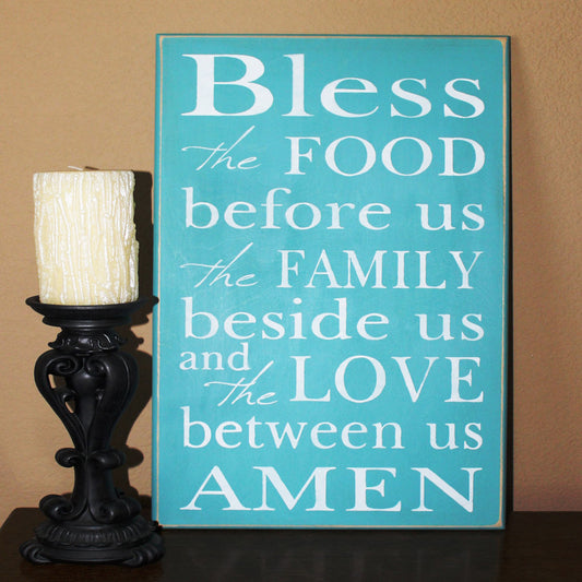 Bless The Food Stencil Vertical - Superior Stencils