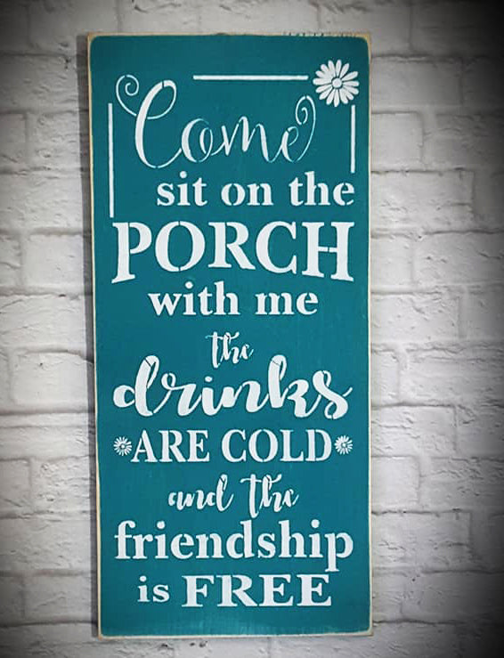 Come sit on the porch with me Stencil - Superior Stencils