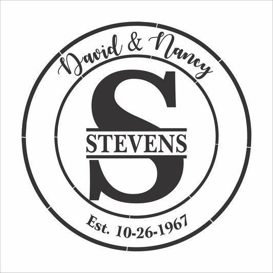 Custom Names and Date Stencil - Round Design - Superior Stencils