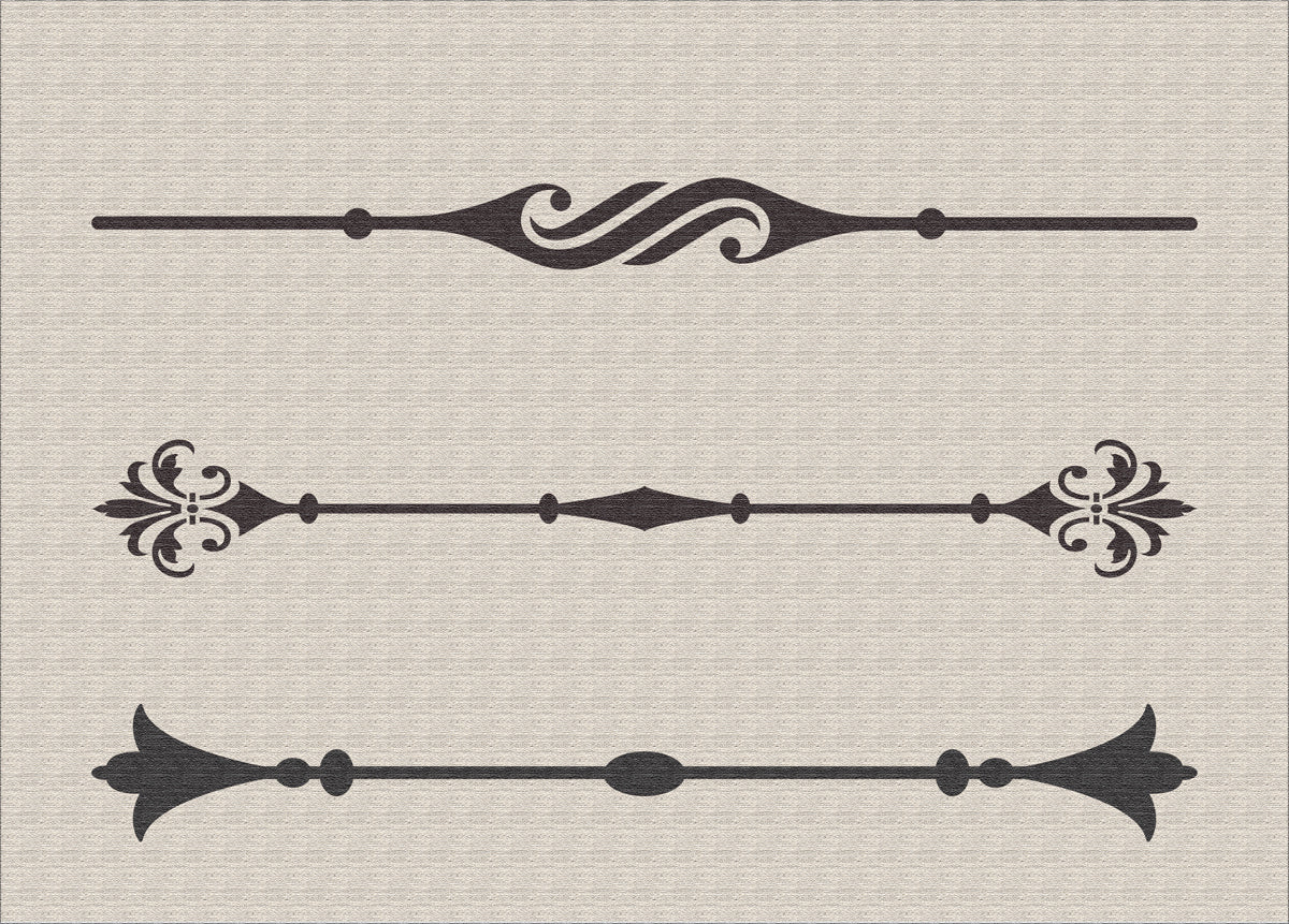 Rod Flourish Stencil set of 3 - Reusable Stencil - 6 Sizes Available- Create Home Decor with our Stencils! - Superior Stencils