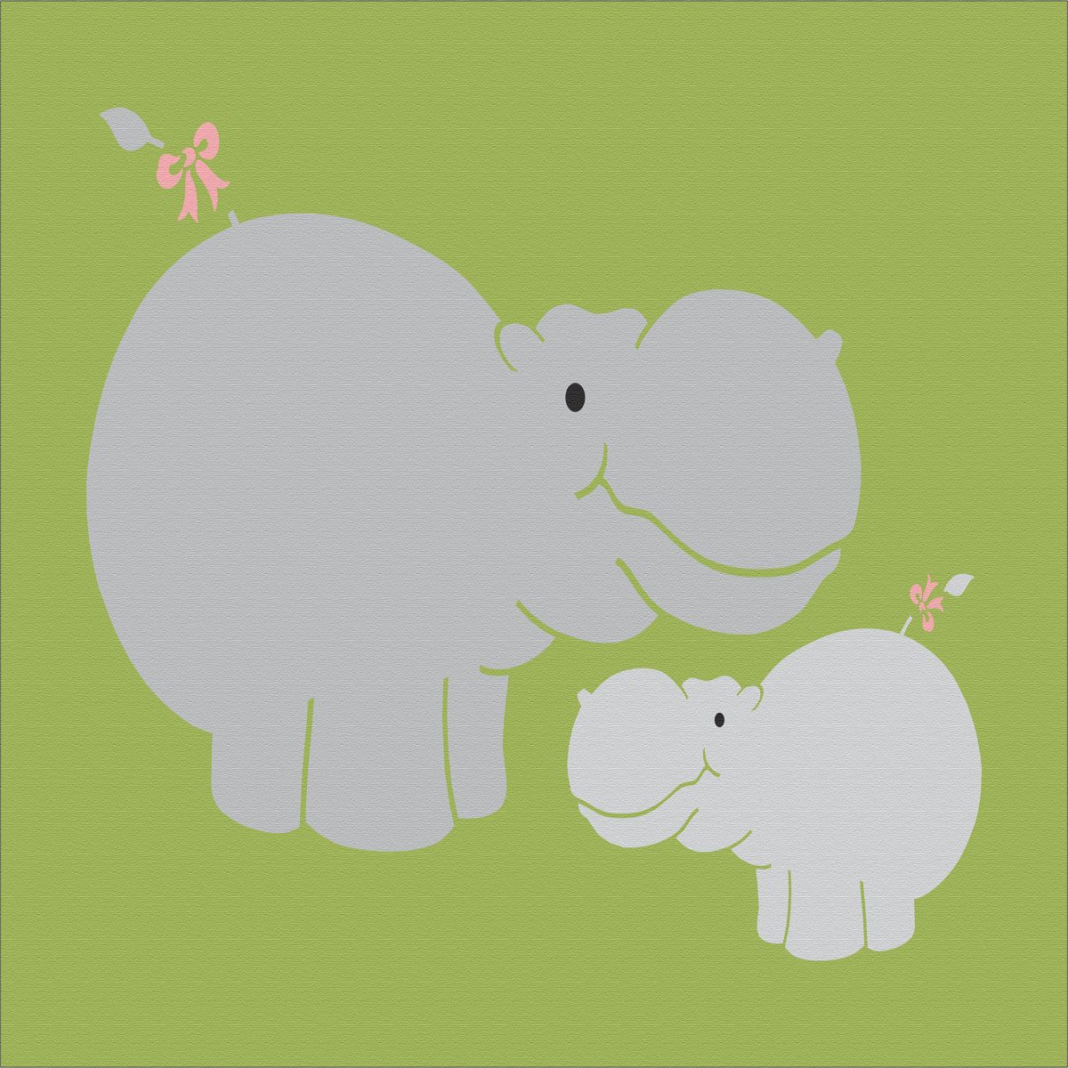 Momma Hippo & Baby Hippo Stencil - Superior Stencils