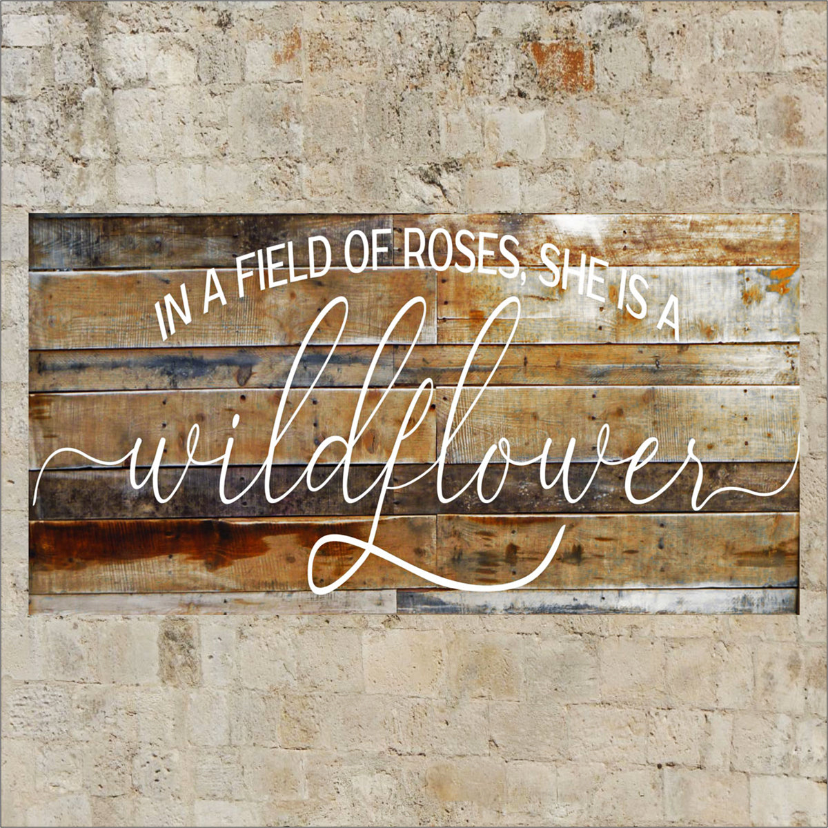 In A Field of Roses She Is A Wildflower Stencil - Superior Stencils