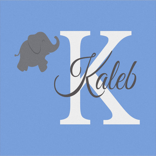 Custom Name Nursery Stencil with Elephant - Superior Stencils