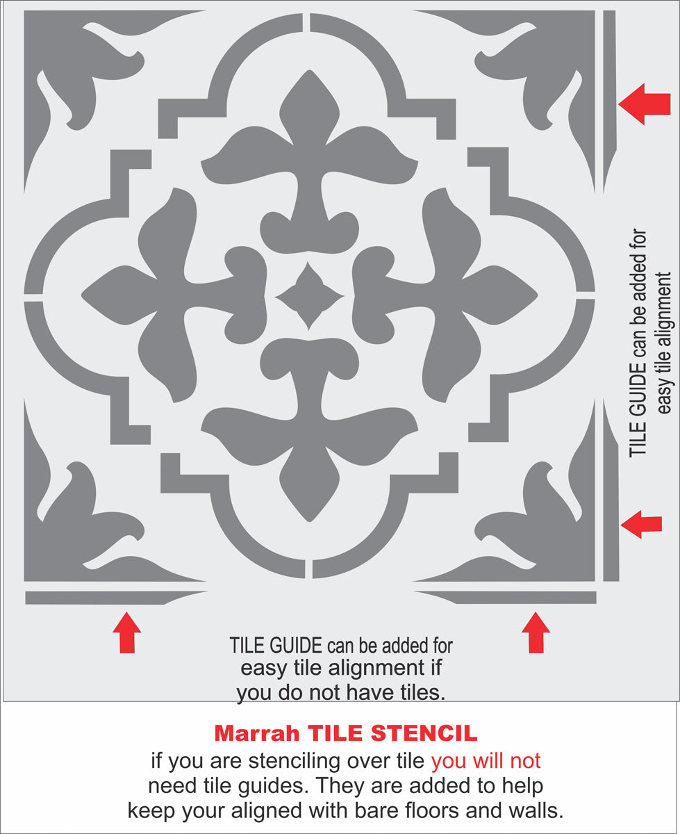 Marrah Tile Stencil - Superior Stencils