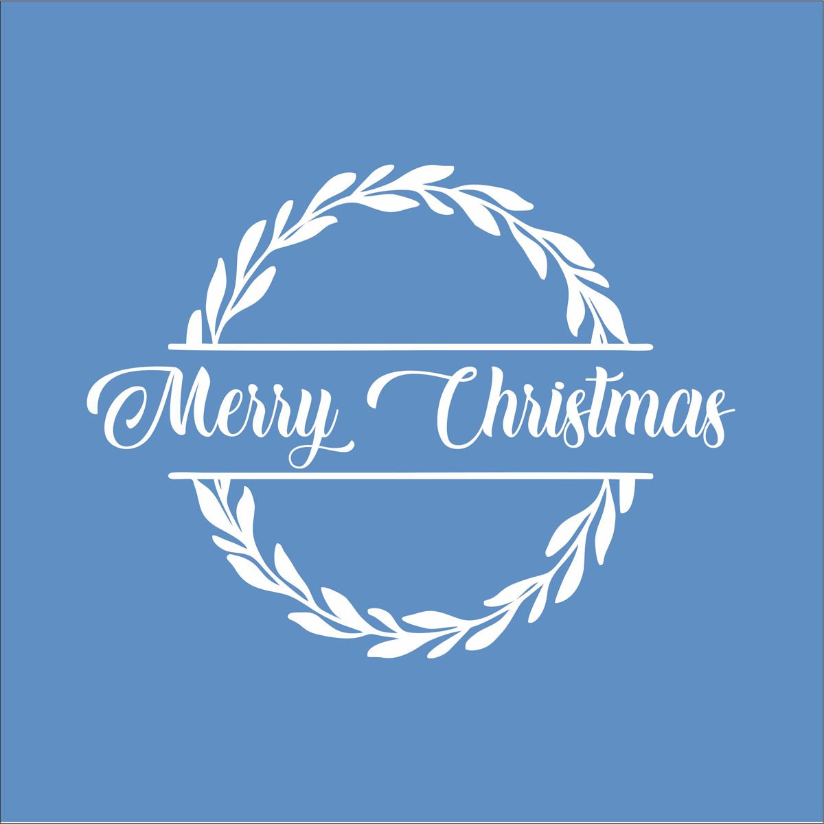 Merry Christmas Stencil with Wreath - Superior Stencils
