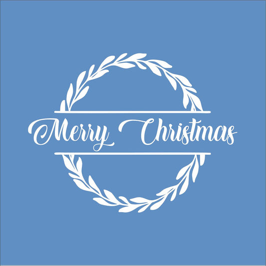 Merry Christmas Stencil with Wreath - Superior Stencils