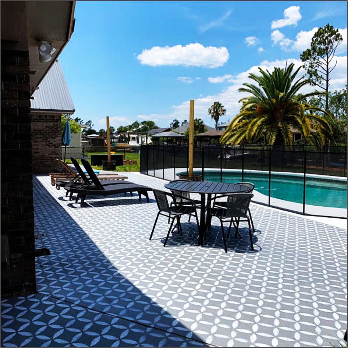 Mod Circle Tile Stencil - Concrete Stencil