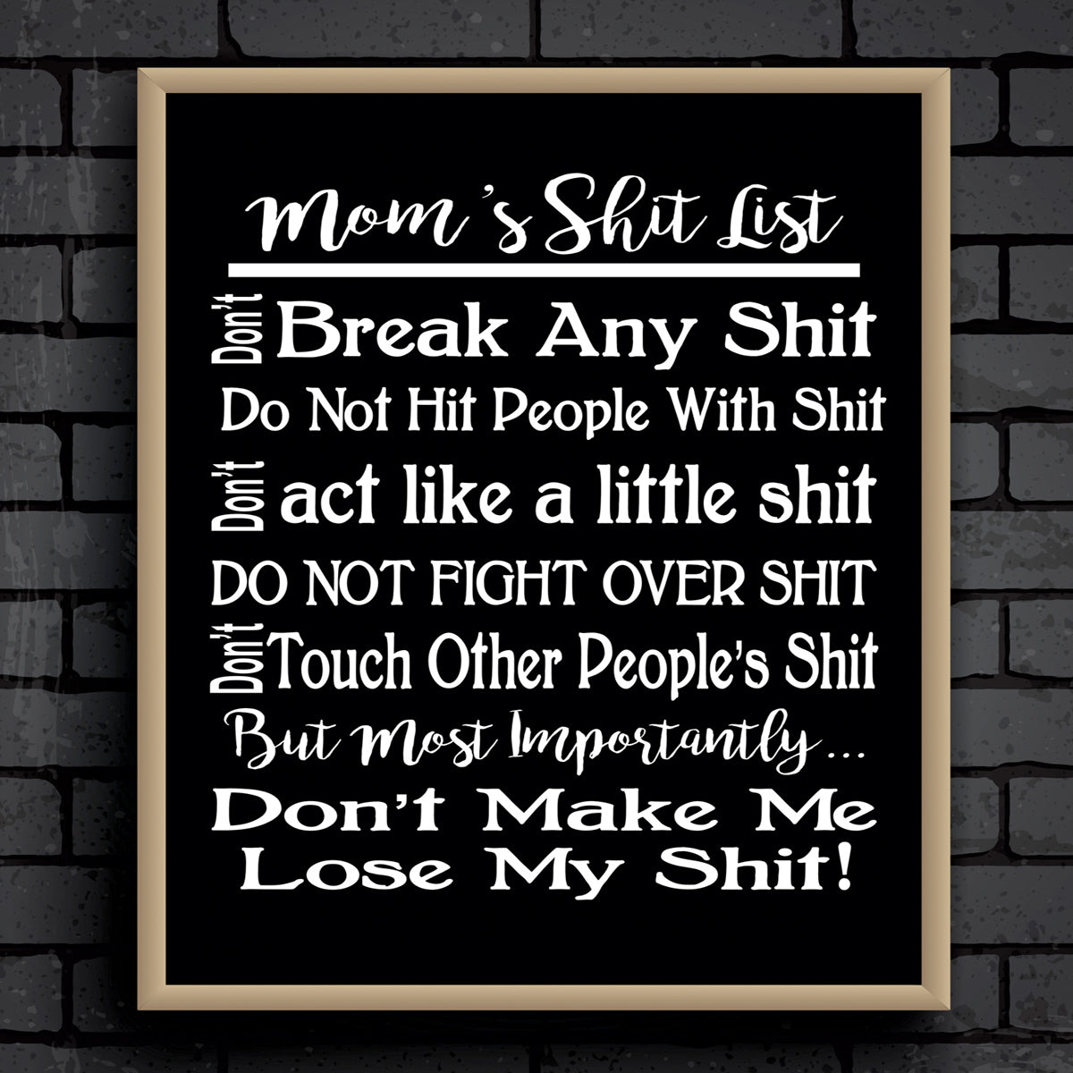 MOM's SHIT LIST Stencil or DAD'S SHIT LIST Stencil - Superior Stencils