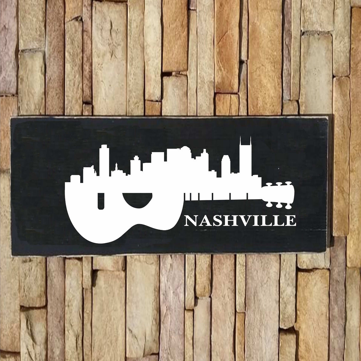 NASHVILLE Stencil with Guitar - Superior Stencils