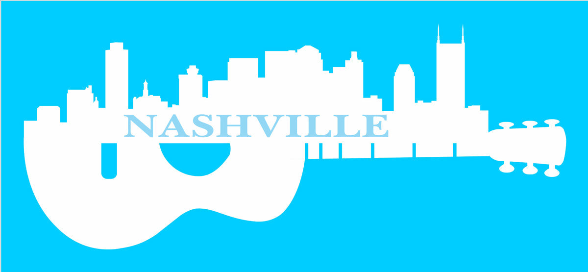 NASHVILLE Stencil with Guitar - Superior Stencils