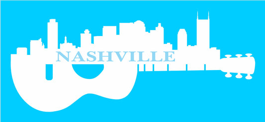 NASHVILLE Stencil with Guitar - Superior Stencils