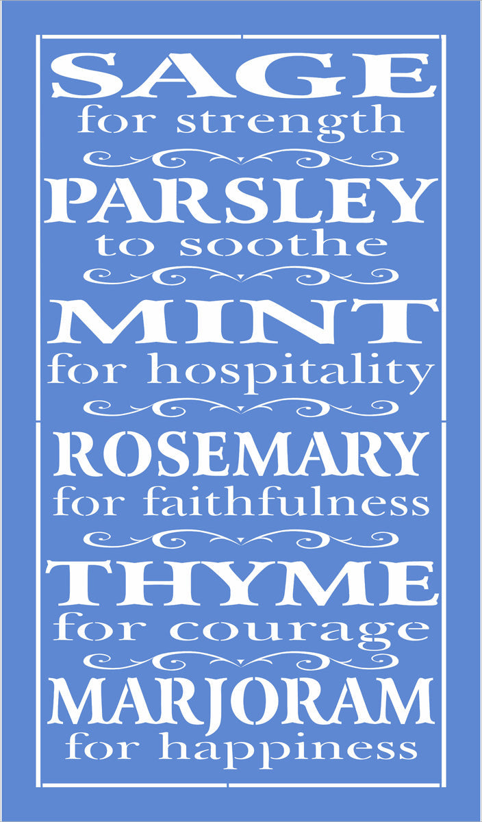 SAGE MINT ROSMARY THYME Stencil - Superior Stencils