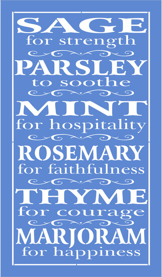 SAGE MINT ROSMARY THYME Stencil - Superior Stencils