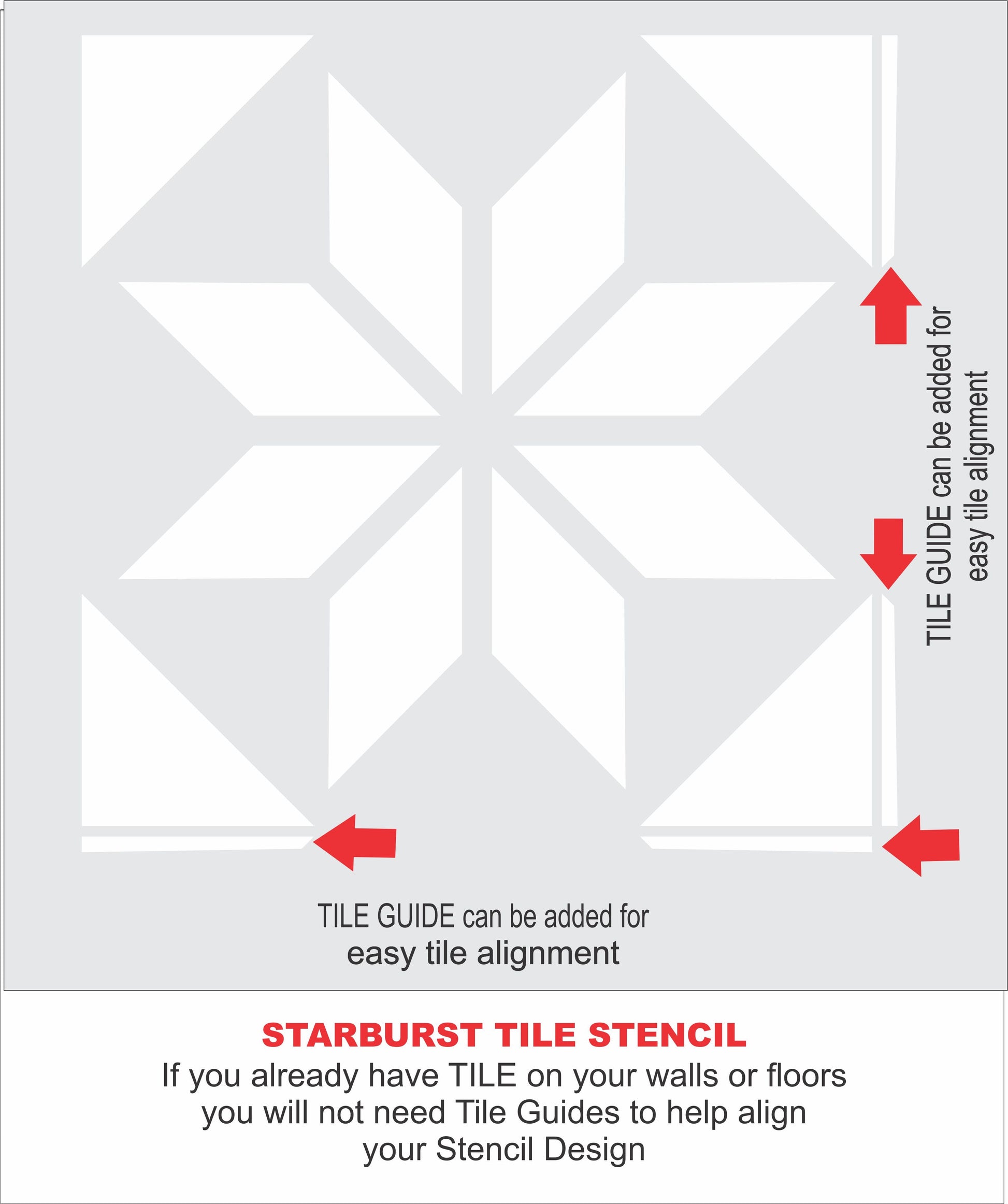 Starburst Tile Stencil - Reusable Tile Stencil - Superior Stencils