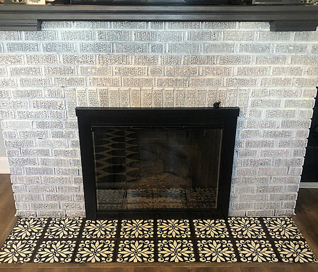 Sahara Tile Stencils - Fireplace