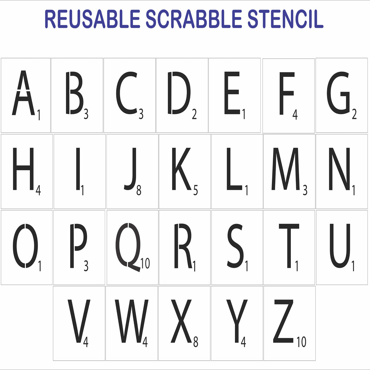 SCRABBLE Letters Stencil Kit - Superior Stencils