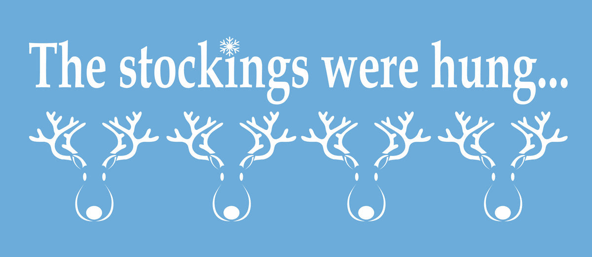 The Stockings Were Hung Stencil - Reindeer Christmas Stocking Hanger - Superior Stencils