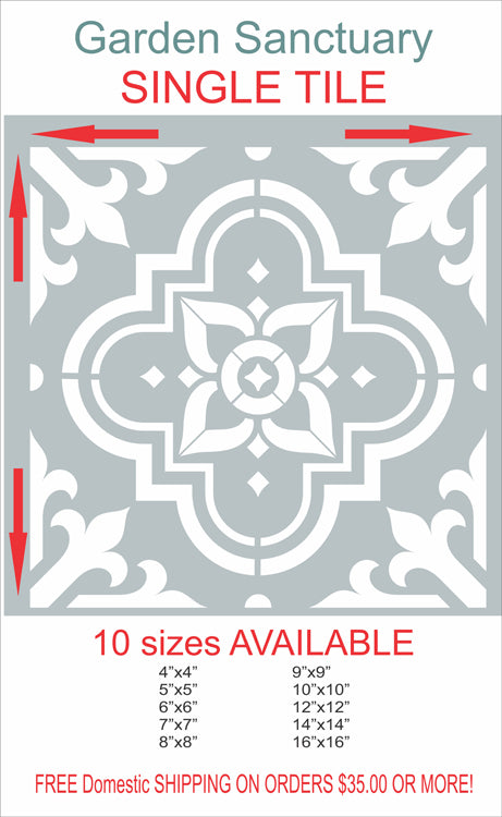 Garden Sanctuary Tile Stencil - Superior Stencils