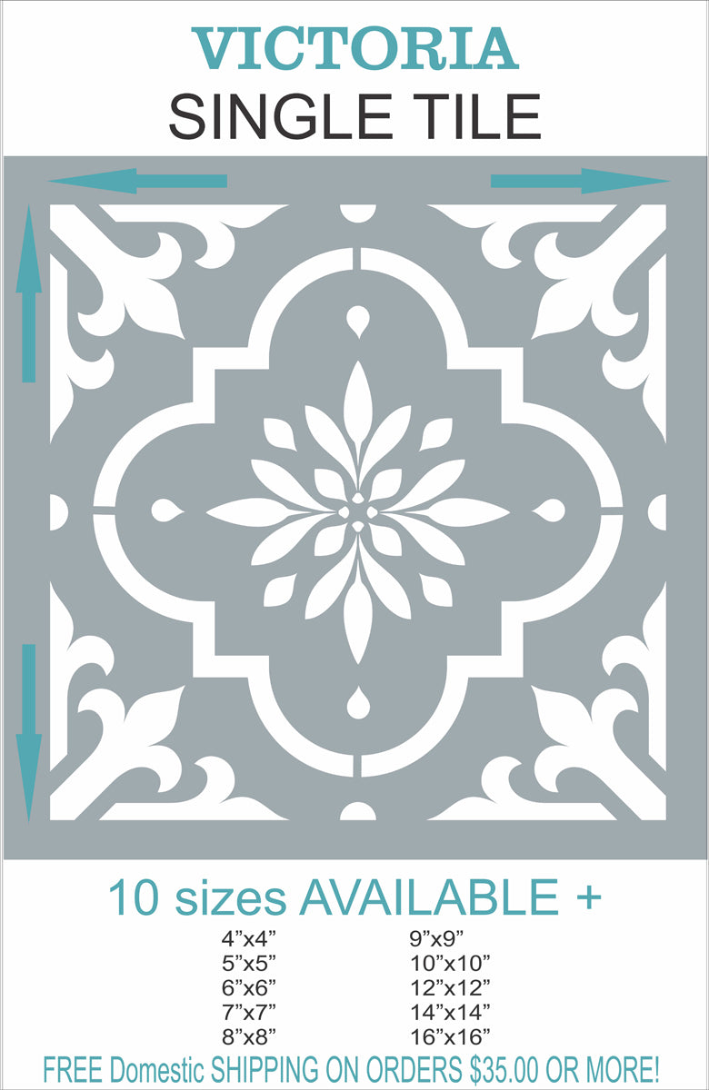 VICTORIA Tile Stencil - Superior Stencils