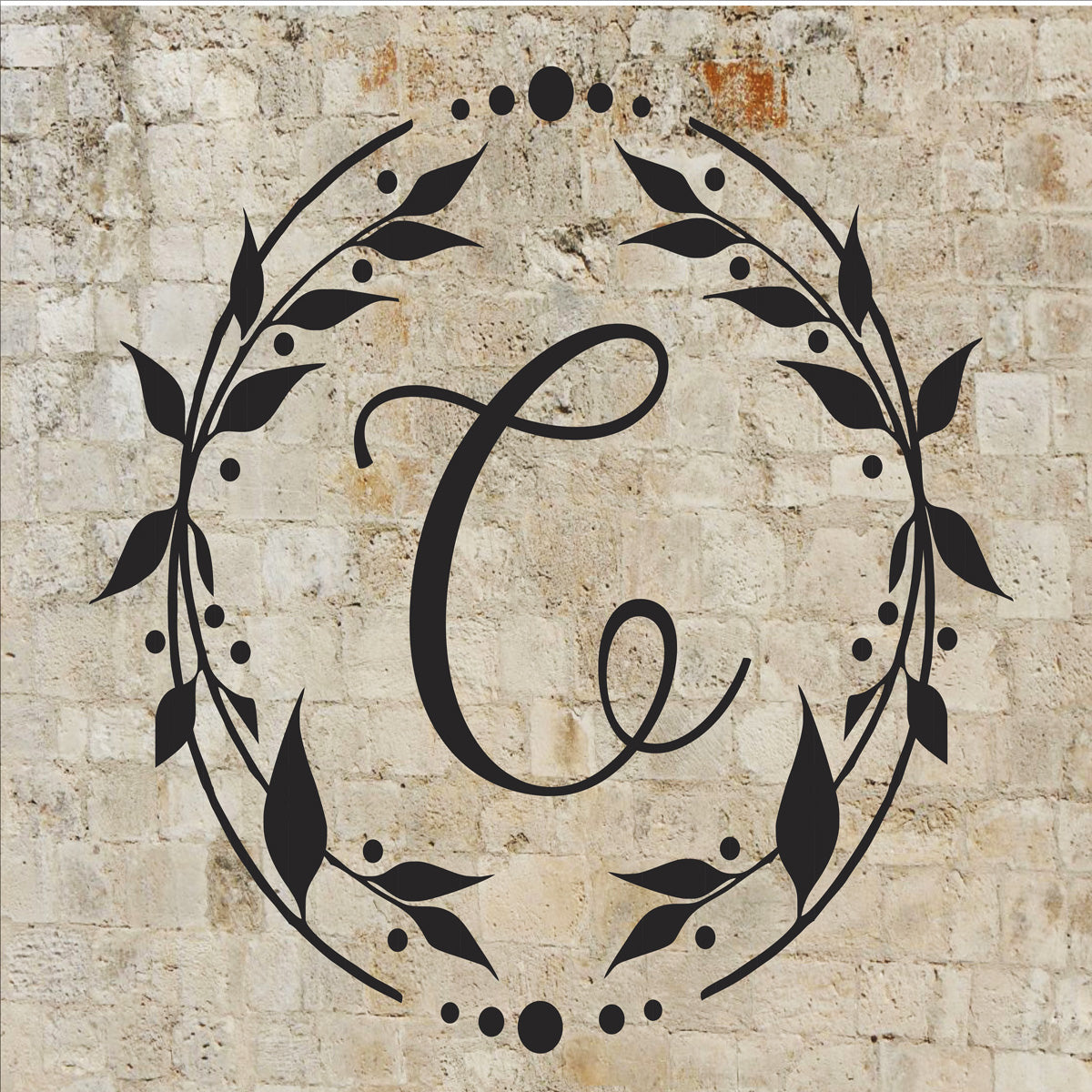 Custom Letter Monogram Wreath Stencil - Superior Stencils