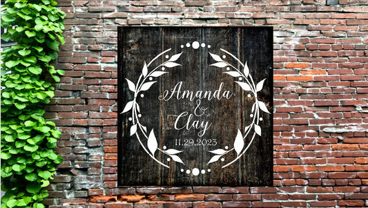 Custom Wedding Stencil - Create your Wedding Sign - Wedding Wreath Design - Superior Stencils