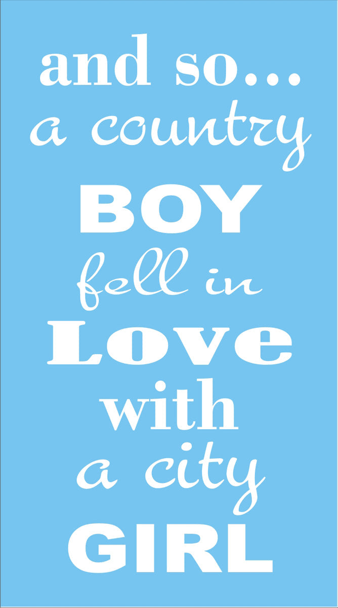 Country Boy City Girl Stencil