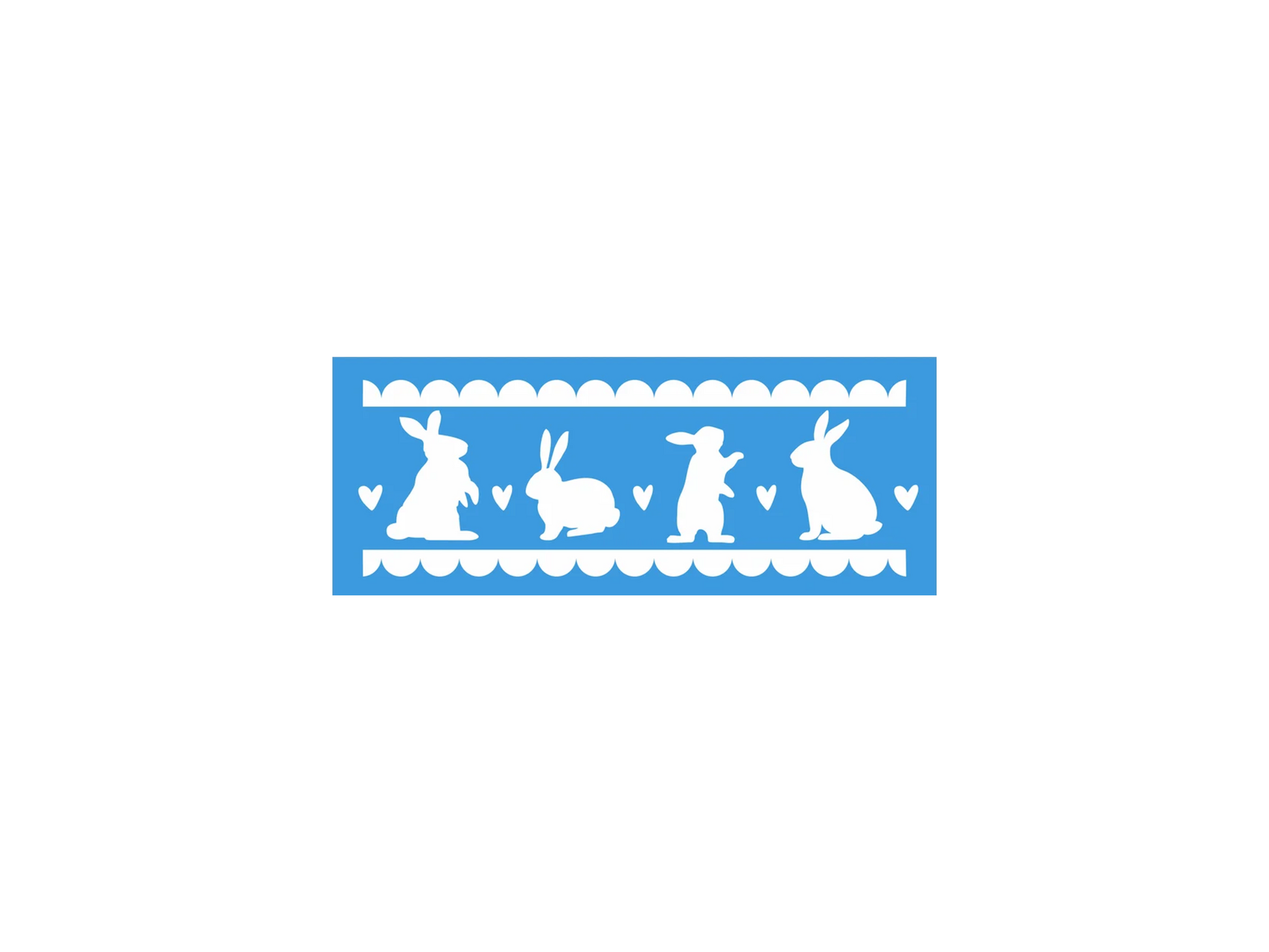 Bunny Rabbit Border Hearts Stencil - Superior Stencils