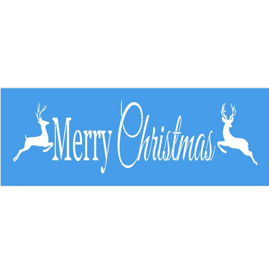 MERRY CHRISTMAS Stencil with Reindeer - Superior Stencils