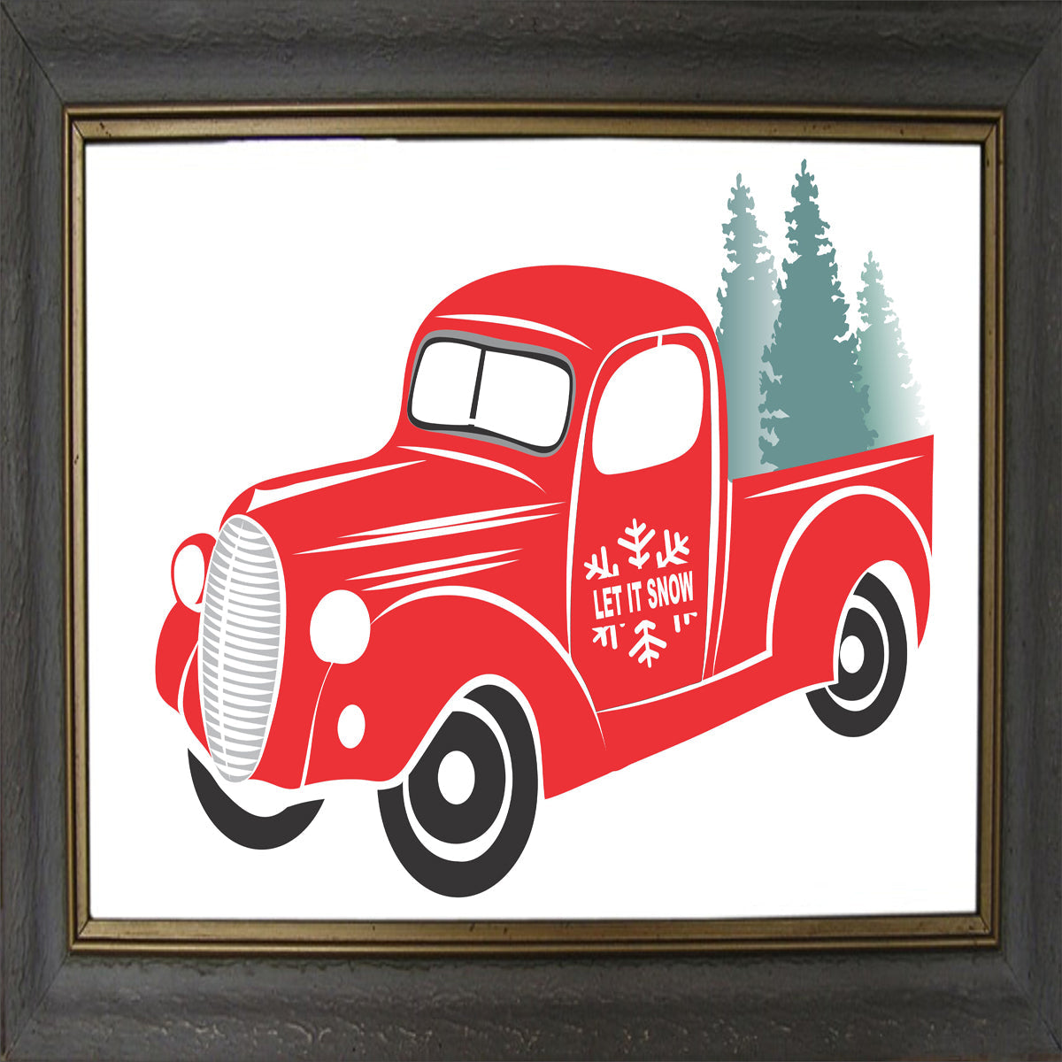 Let it Snow Stencil with a Vintage Truck - Superior Stencils